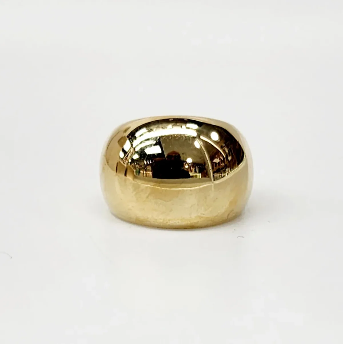 9ct Yellow Gold 14.5mm Wide Classic Dome Ring