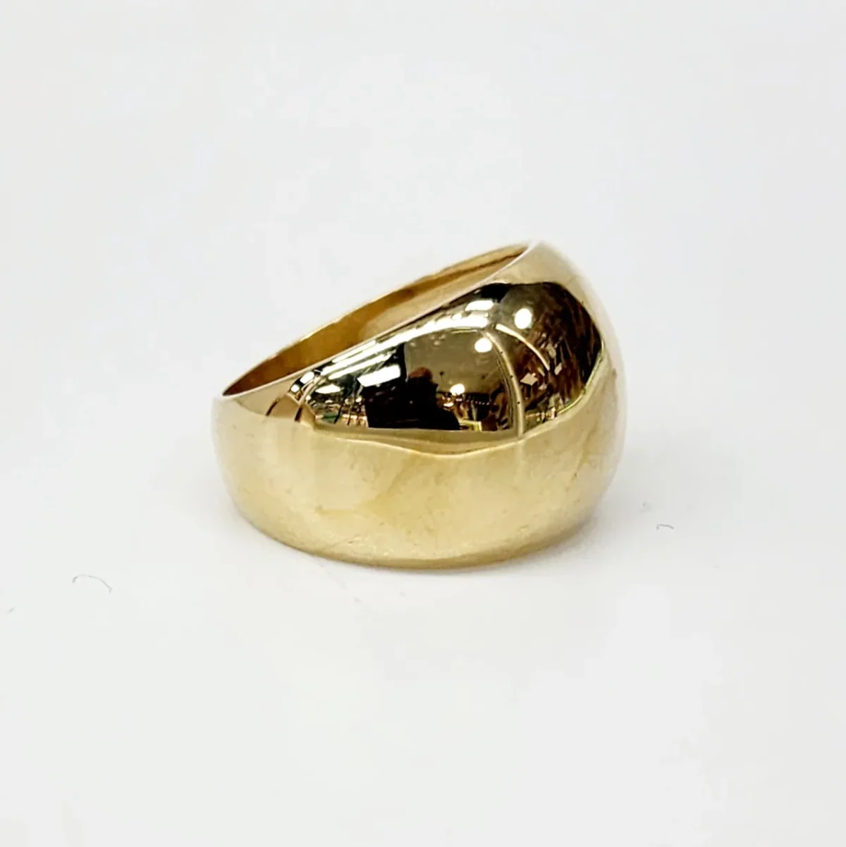 9ct Yellow Gold 14.5mm Wide Classic Dome Ring