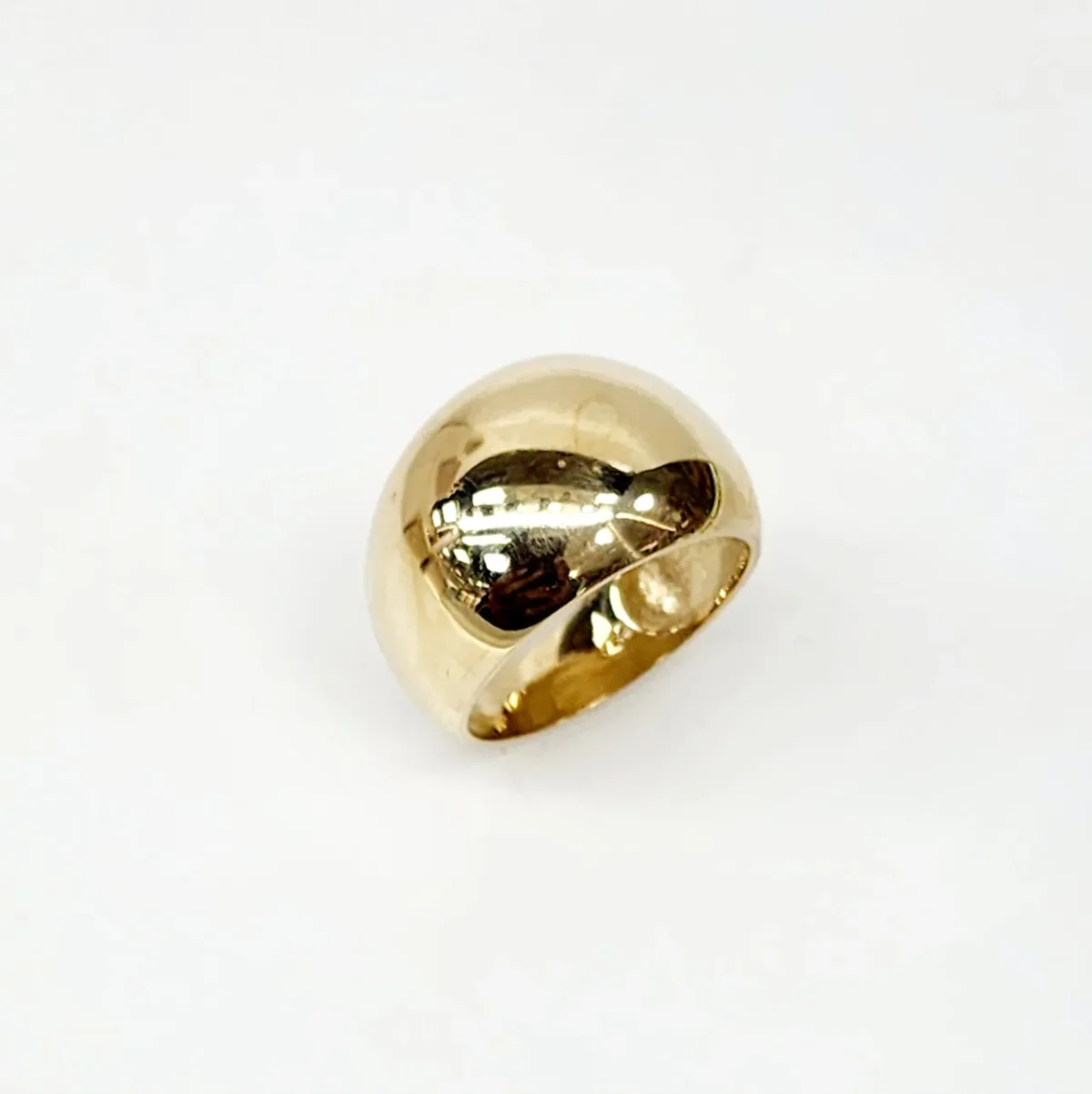 9ct Yellow Gold 14.5mm Wide Classic Dome Ring