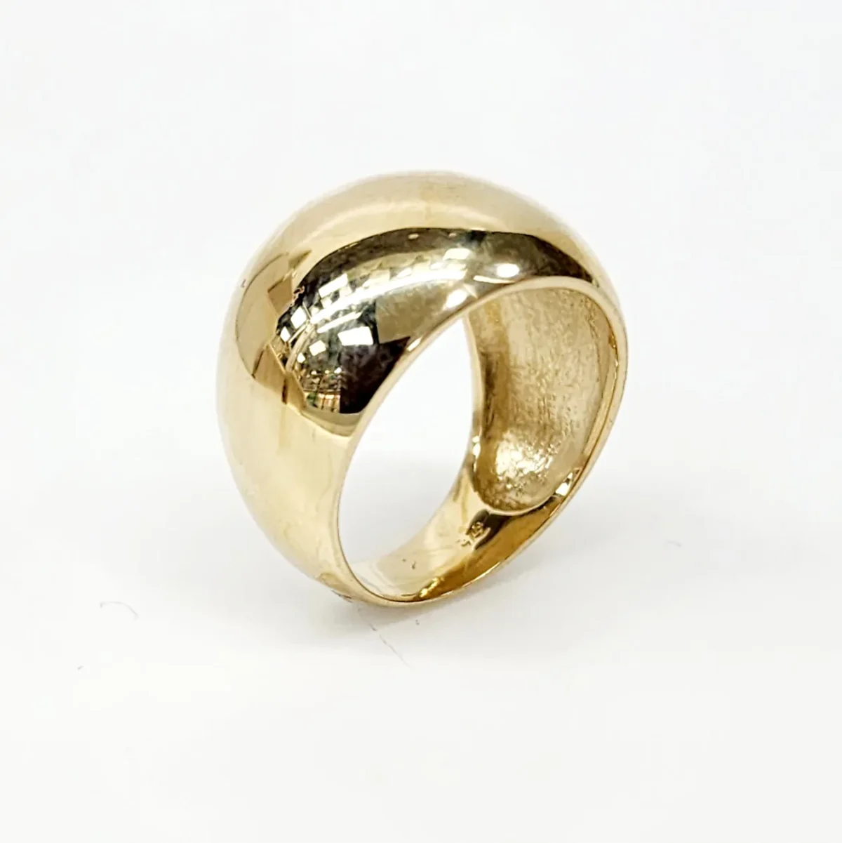 9ct Yellow Gold 14.5mm Wide Classic Dome Ring