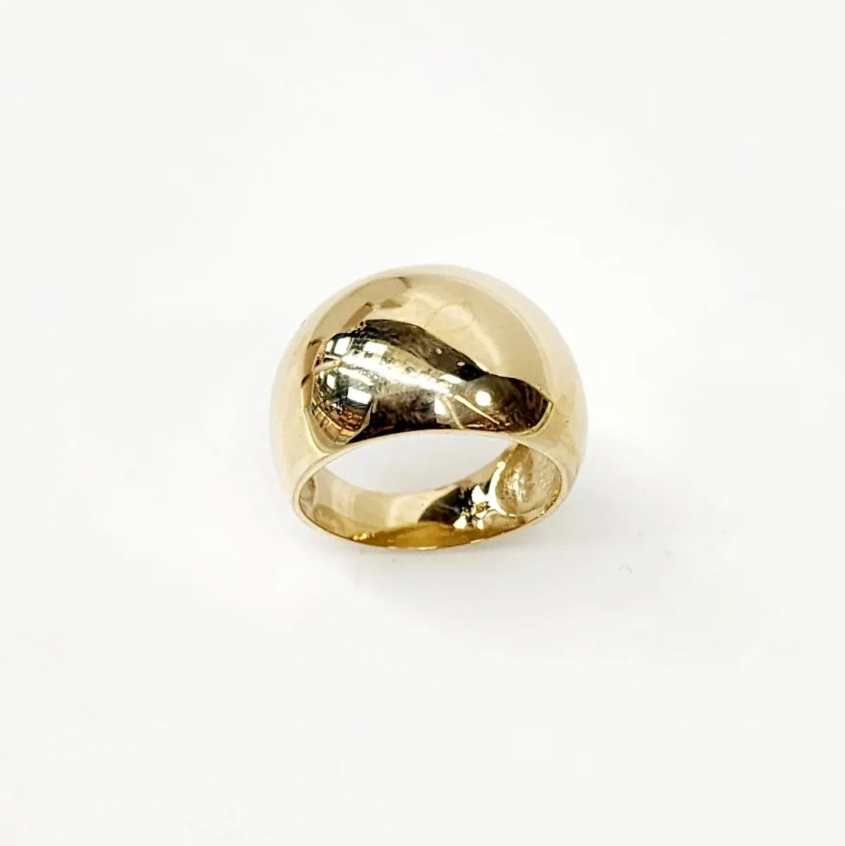 9ct Yellow Gold 14.5mm Wide Classic Dome Ring