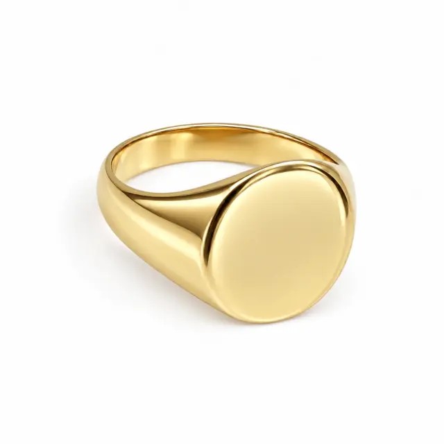 9ct Yellow Gold 14mm x 16mm Oval Signet Ring - CYR1862