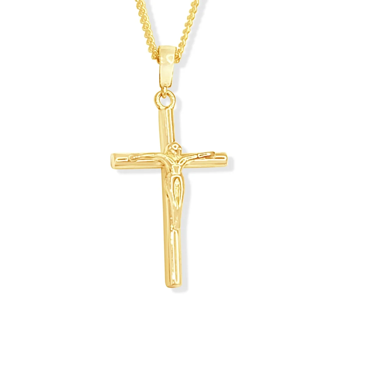 9ct Yellow Gold 17mm Crucifix Cross Pendant