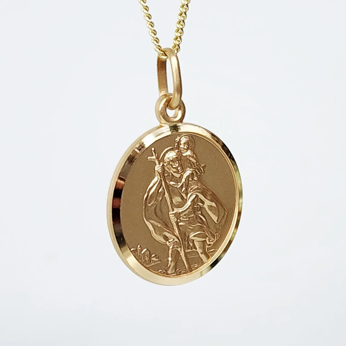 9ct Yellow Gold 18mm Round Saint Christopher Pendant - 5P0034