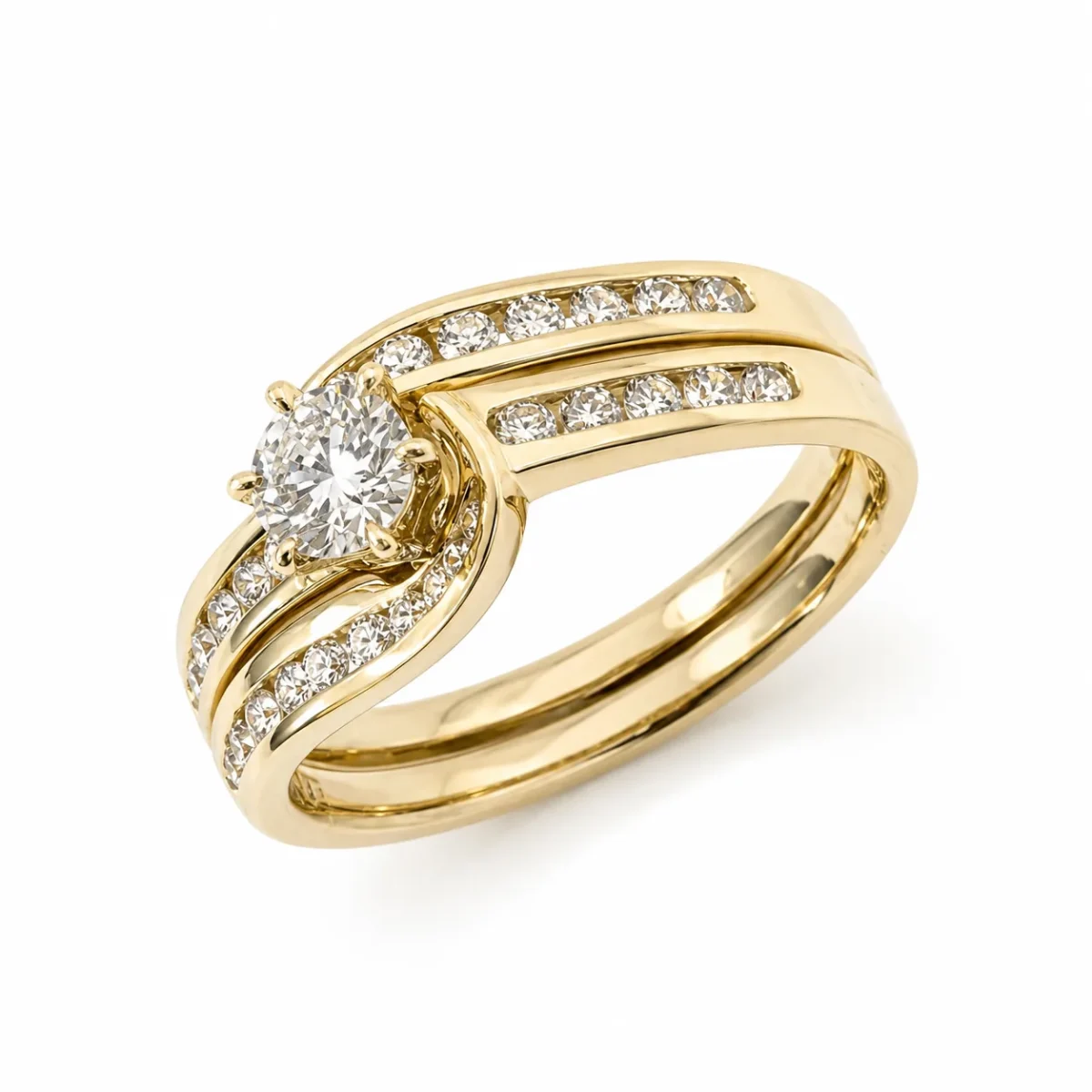 9ct Yellow Gold 2 Piece Bridal Set with 0.91ct Lab Grown Diamonds - 9CTCYR3103AB