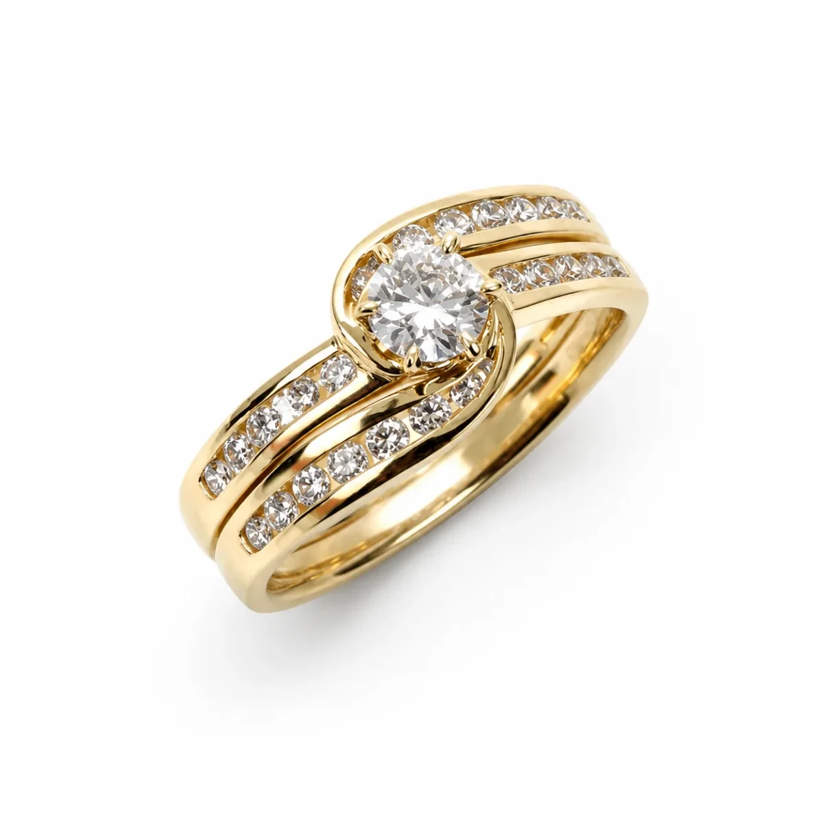 9ct Yellow Gold 2 Piece Bridal Set with 0.91ct Lab Grown Diamonds - 9CTCYR3103AB