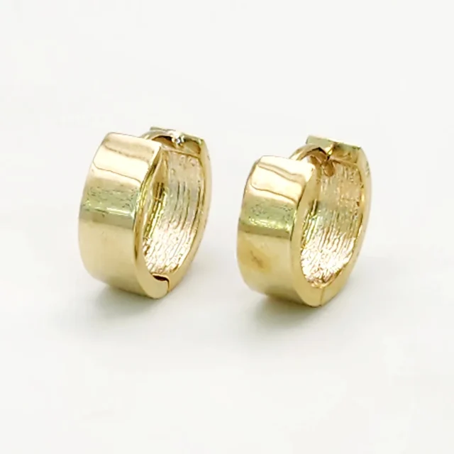 9ct Yellow Gold 4.7mm Wide Hinged Plain Huggie  Earrings