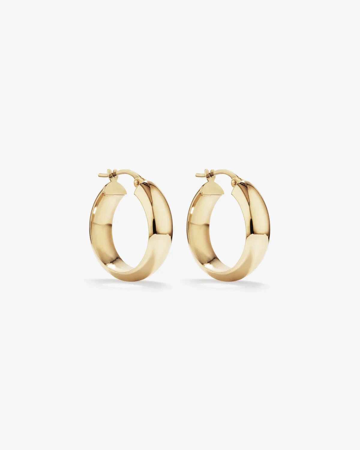 9ct Yellow Gold 5.5mm x 15mm Diameter Half Round Plain Hoop Earrings - 5ER0083