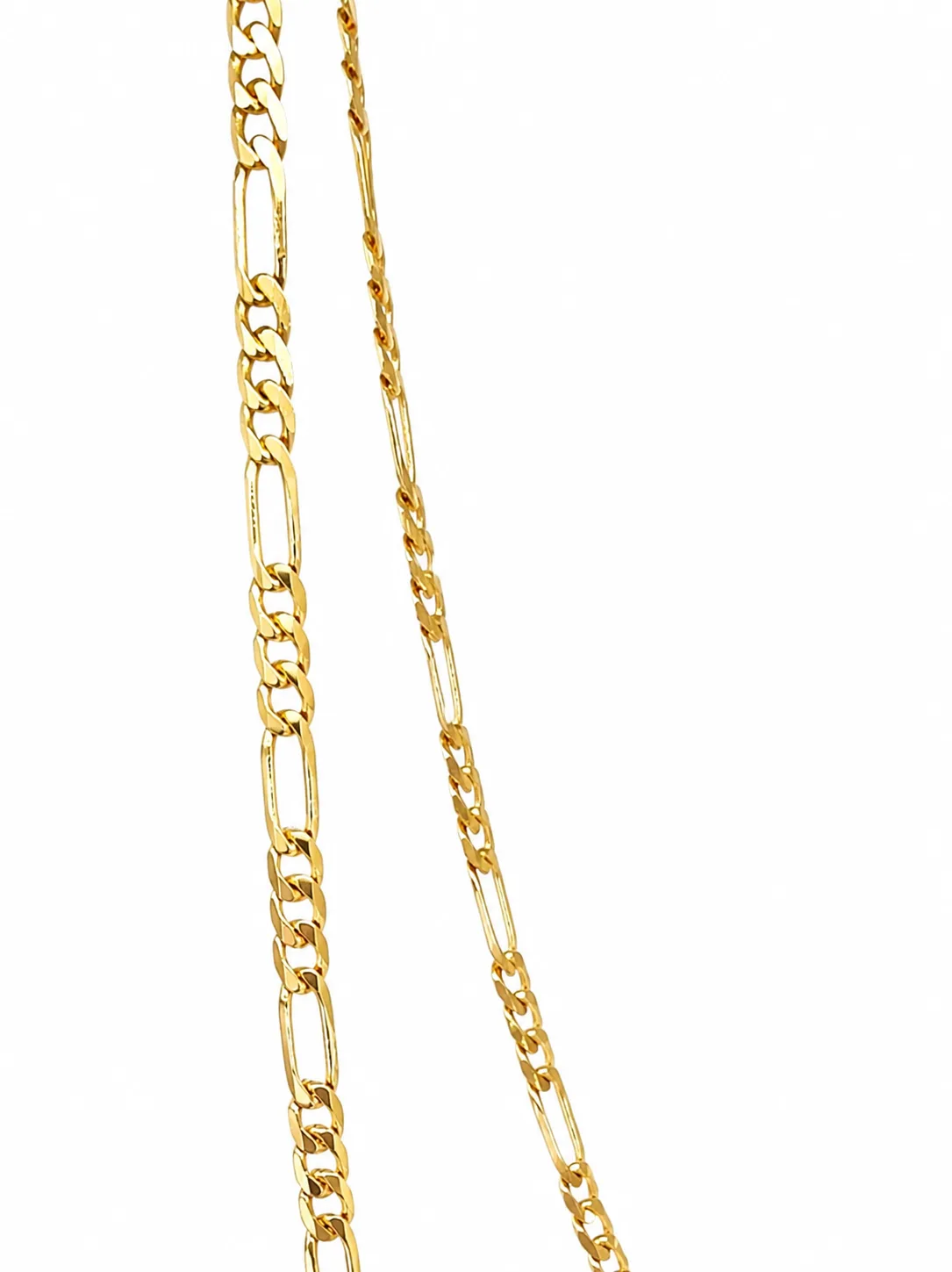 9ct Yellow Gold 6-Sided Diamond Cut 1+3 Figaro Link Chain 60cm – Made in Italy - 60HKI327