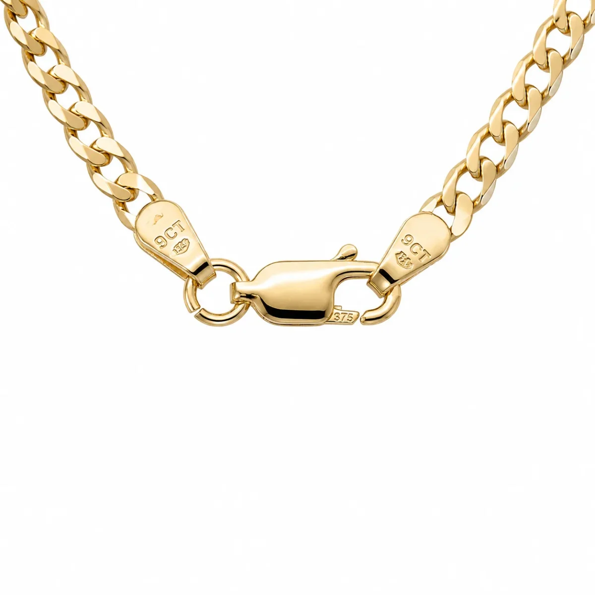 9ct Yellow Gold 6-Sided Diamond Cut Grumetta Rada Superlight Open Curb Necklace – 3.15mm - 80HKI445/4