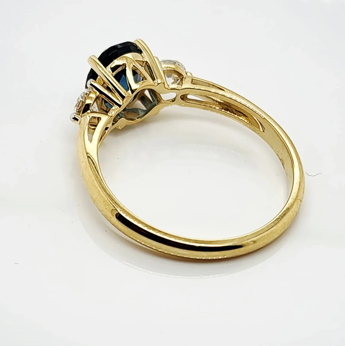 9ct Yellow Gold 7 x 9 Oval London Blue Topaz with 0.50ct LAB Diamonds - D/A468LBTLGD