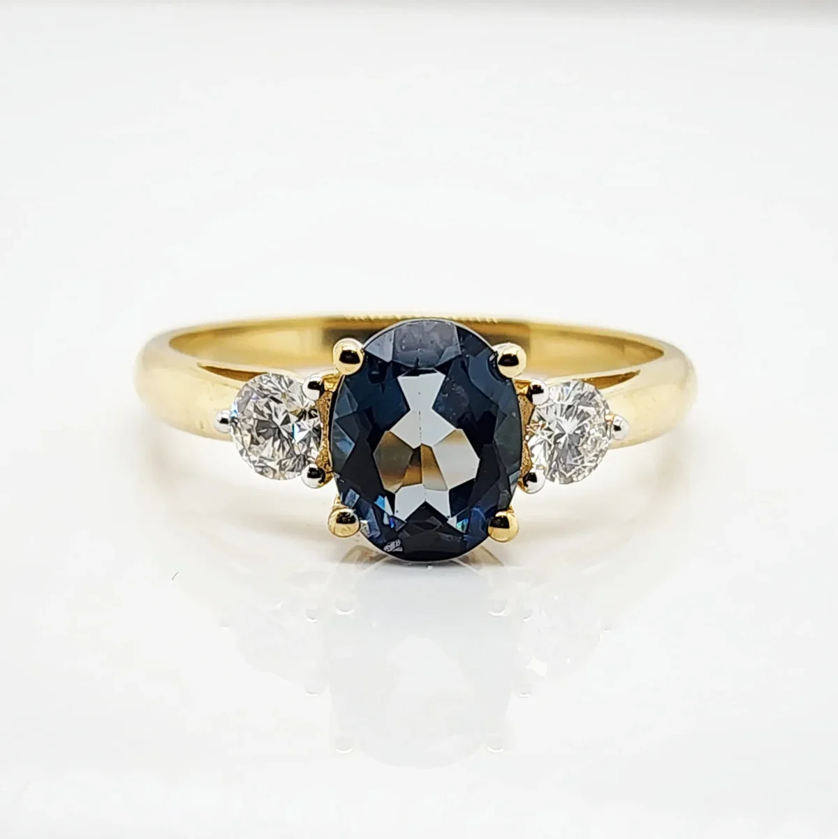 9ct Yellow Gold 7 x 9 Oval London Blue Topaz with 0.50ct LAB Diamonds - D/A468LBTLGD