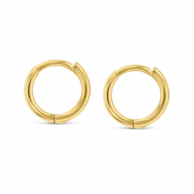 9ct Yellow Gold 7mm Mini Huggie Earrings