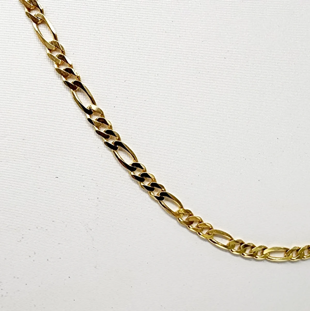 9ct Yellow Gold 80 Gauge Solid Figaro 1/3 Link Chain - FBSFD801/3