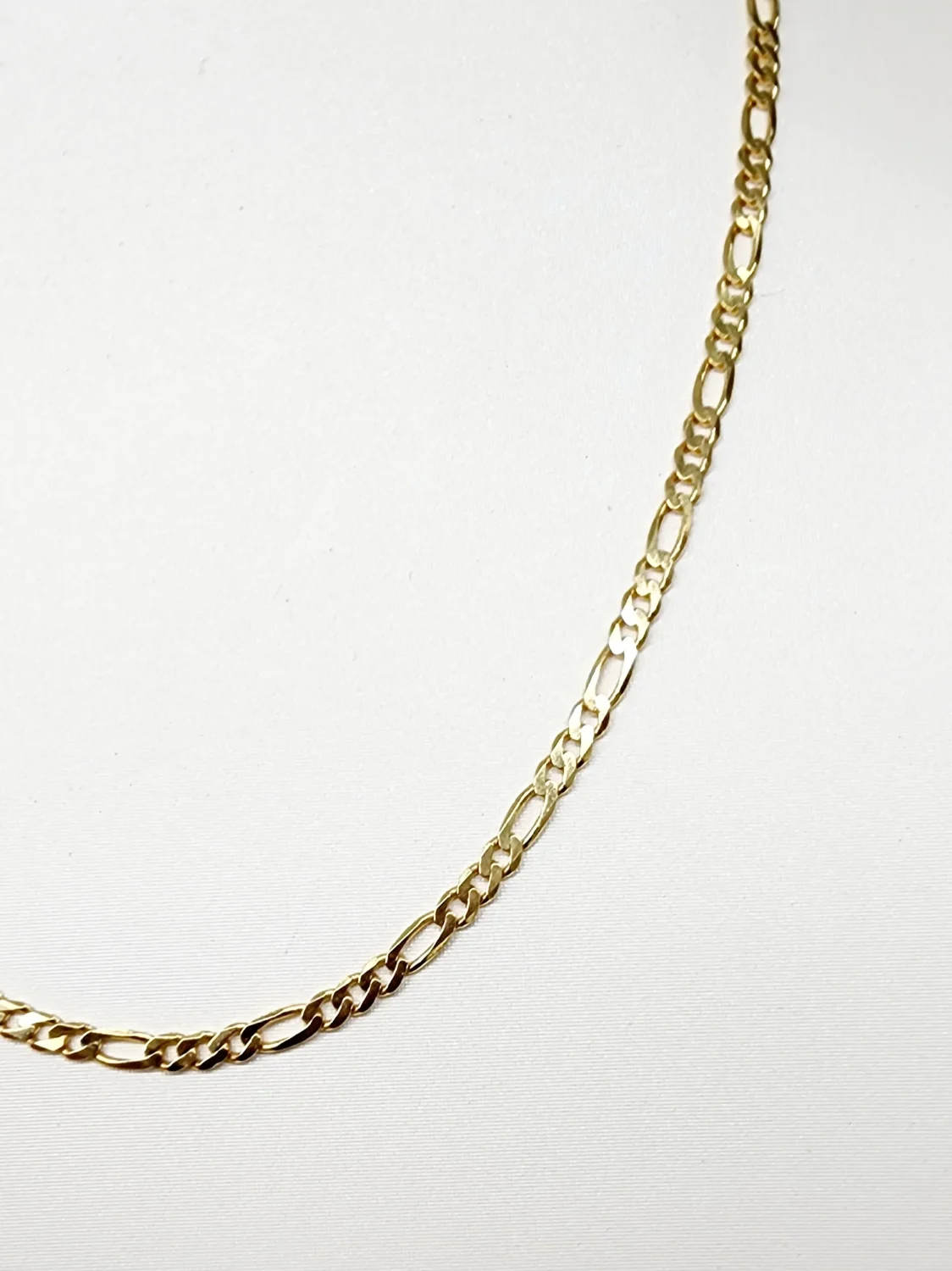 9ct Yellow Gold 80 Gauge Solid Figaro 1/3 Link Chain - FBSFD801/3