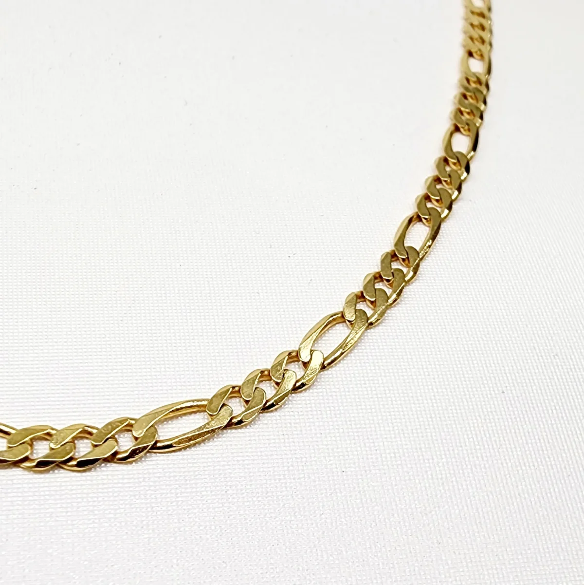 9ct Yellow Gold 80 Gauge Solid Figaro 1/3 Link Chain - FBSFD801/3