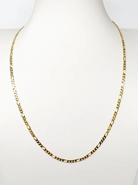 9ct Yellow Gold 80 Gauge Solid Figaro 1/3 Link Chain - FBSFD801/3