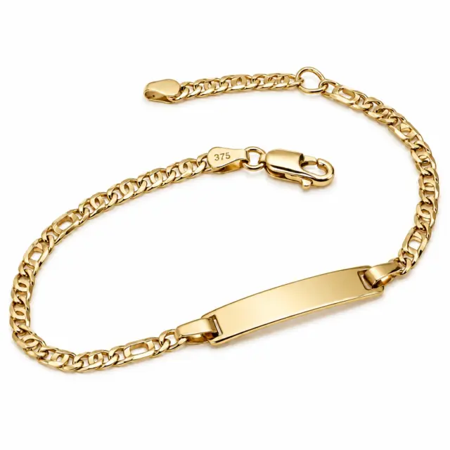 9ct Yellow Gold Adjustable ID Bracelet 17.5cm–20cm | 3mm Link - 9KOT080/ID