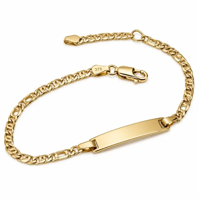 9ct Yellow Gold Adjustable ID Bracelet 17.5cm–20cm | 3mm Link - 9KOT080/ID