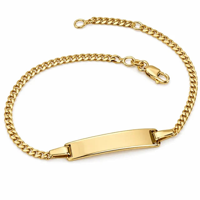 9ct Yellow Gold Adjustable ID Bracelet 17cm–19cm - 9KGZP0706/ID