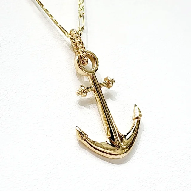 9ct Yellow Gold Anchor Pendant