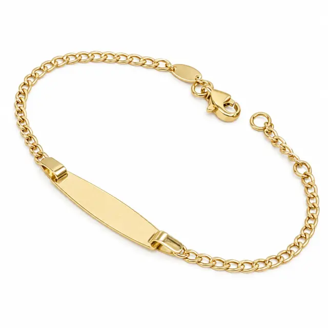 9ct Yellow Gold Baby ID Bracelet 14.5–16cm Adjustable - 5BR0006