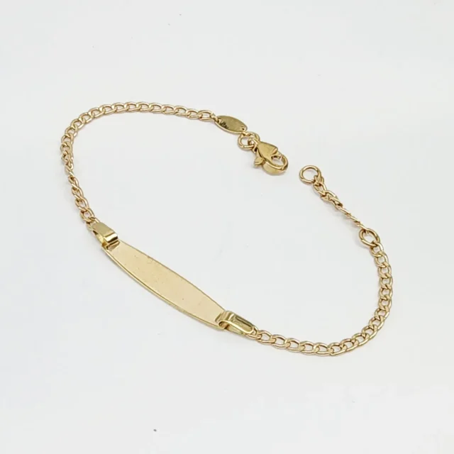 9ct Yellow Gold Baby ID Bracelet 14.5–16cm Adjustable - 5BR0006