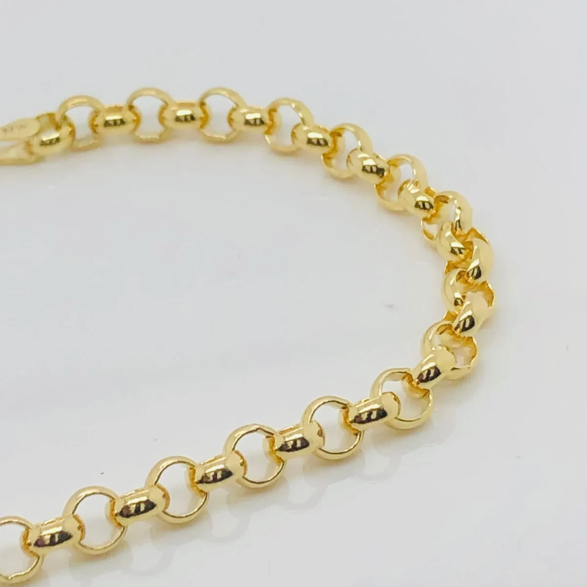 9ct Yellow Gold Belcher Bracelet (B3) With Parrot Clasp