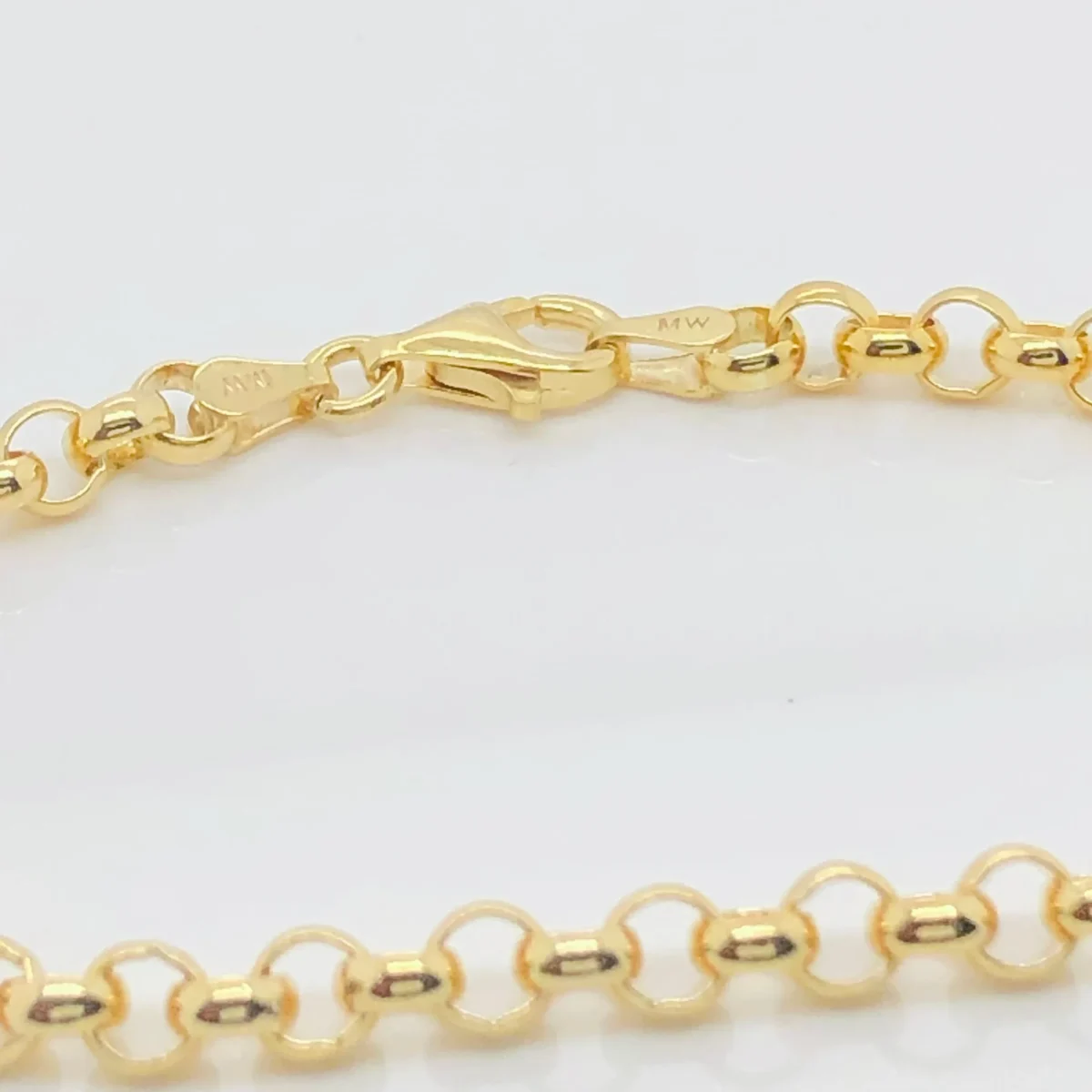 9ct Yellow Gold Belcher Bracelet (B3) With Parrot Clasp
