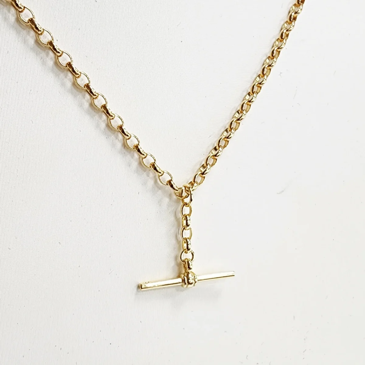 9ct Yellow Gold BO2 Oval Belcher T-Bar Necklace – 50cm - 9YBO2FOB