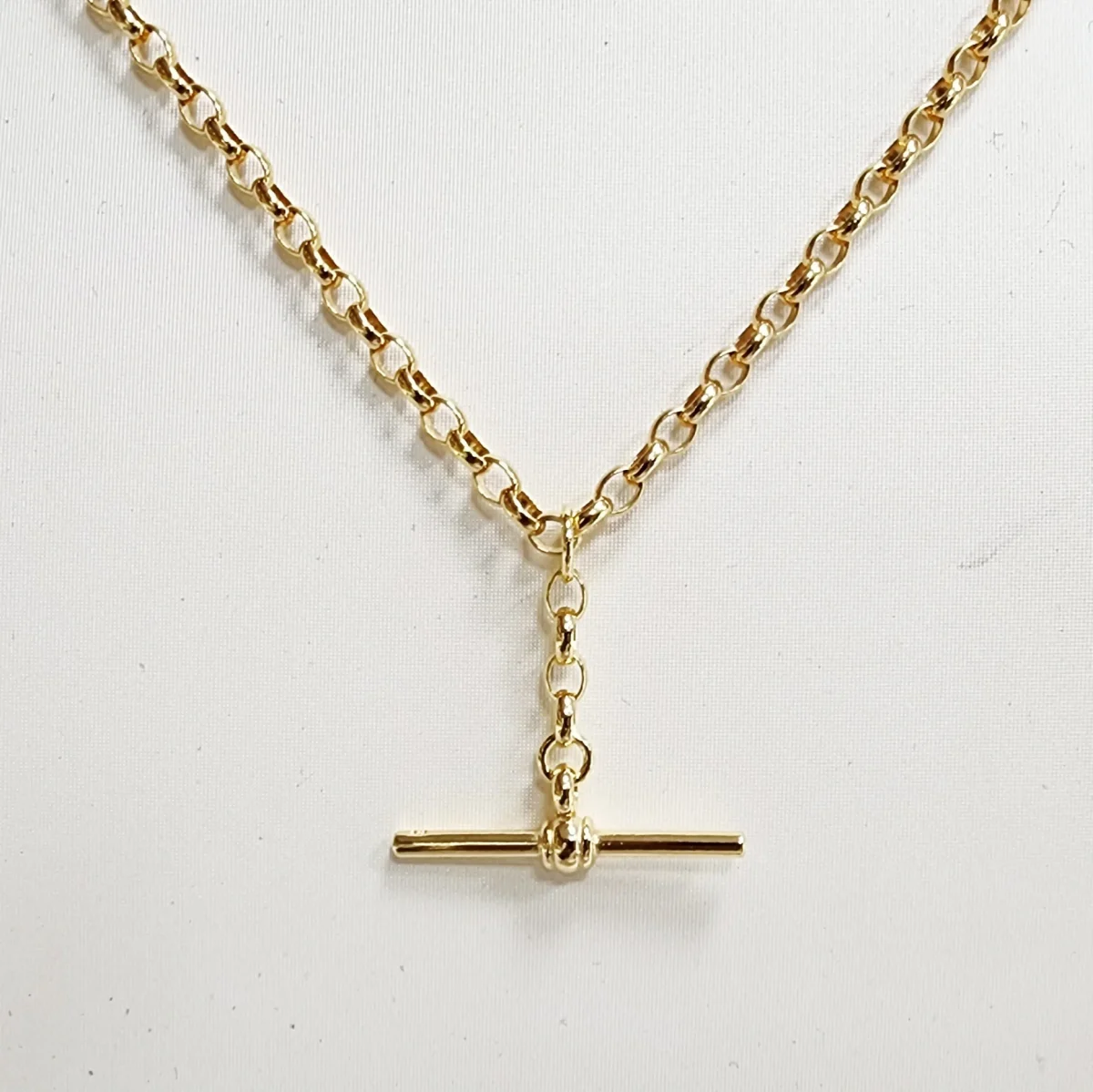 9ct Yellow Gold BO2 Oval Belcher T-Bar Necklace – 50cm - 9YBO2FOB