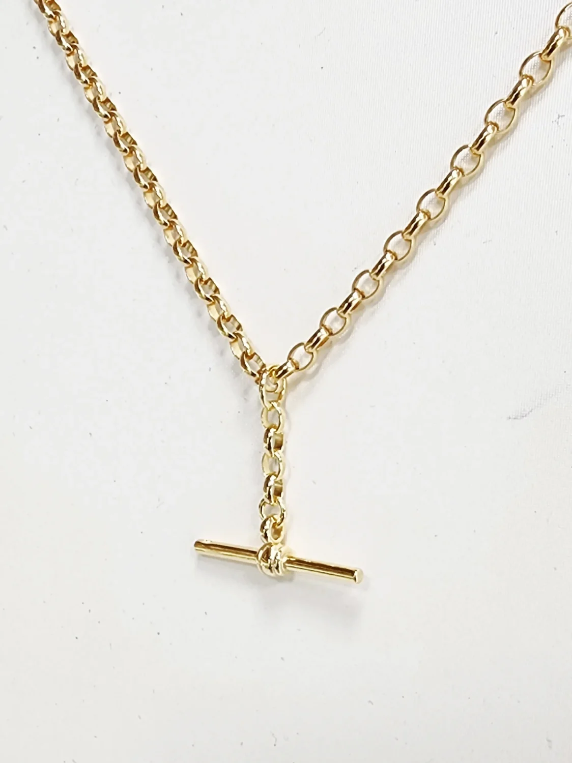 9ct Yellow Gold BO2 Oval Belcher T-Bar Necklace – 50cm - 9YBO2FOB