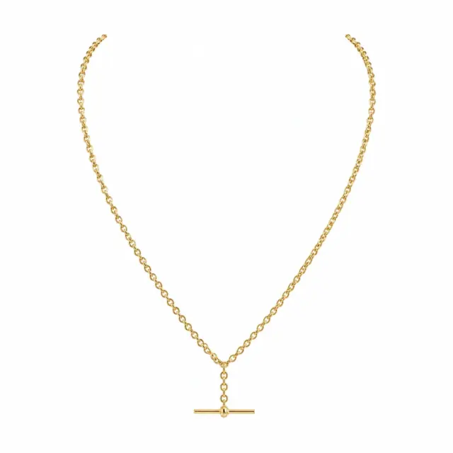 9ct Yellow Gold BO2 Oval Belcher T-Bar Necklace – 50cm - 9YBO2FOB