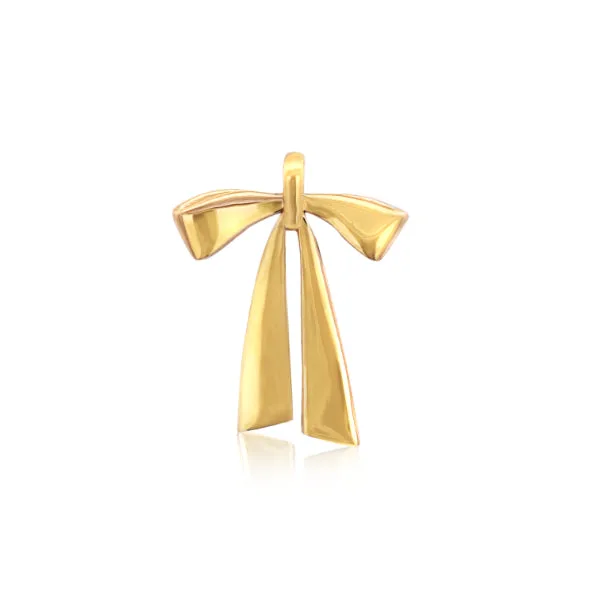 9ct Yellow Gold Bow Ribbon Pendant - 9P0047