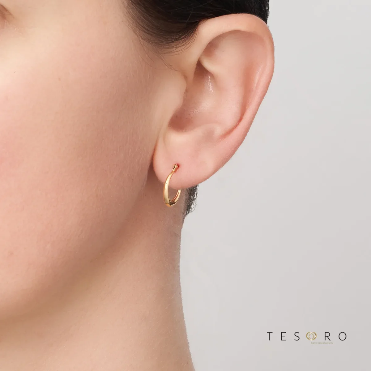 9ct Yellow Gold Cava 10mm Diameter Progressive Hoop Earrings