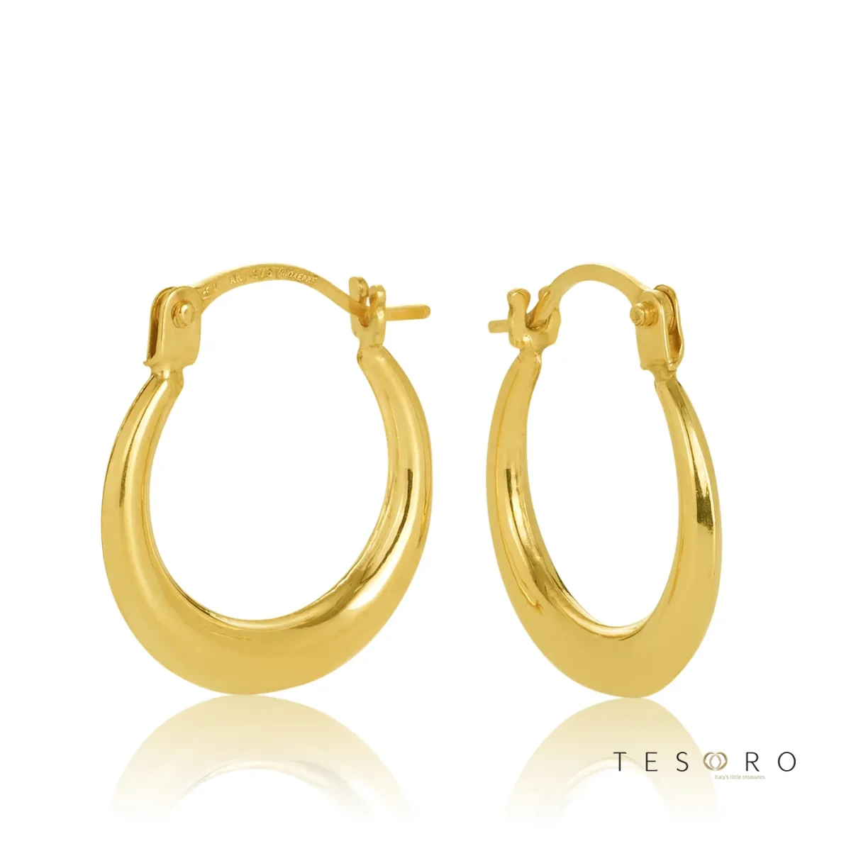 9ct Yellow Gold Cava 10mm Diameter Progressive Hoop Earrings