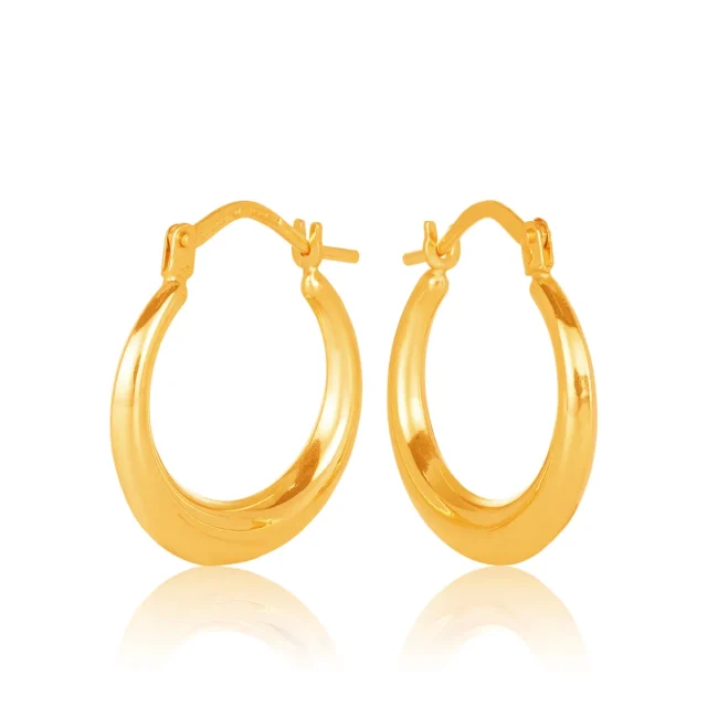 9ct Yellow Gold Cava 12mm Diameter Progressive Hoop Earrings