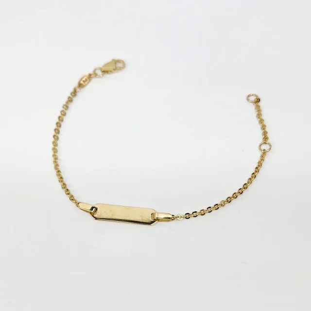 9ct Yellow Gold Child ID Bracelet with Cropped ID