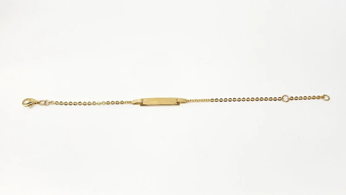 9ct Yellow Gold Child ID Bracelet with Rectangle ID