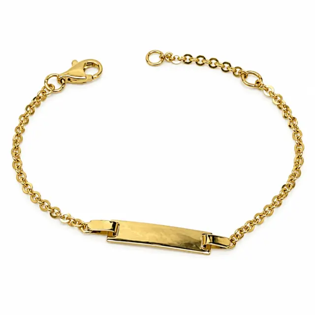 9ct Yellow Gold Child ID Bracelet with Rectangle ID