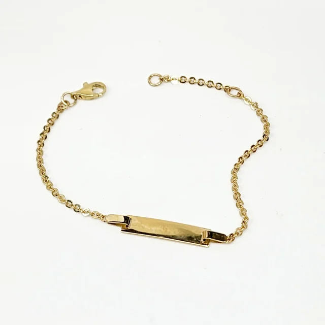 9ct Yellow Gold Child ID Bracelet with Rectangle ID