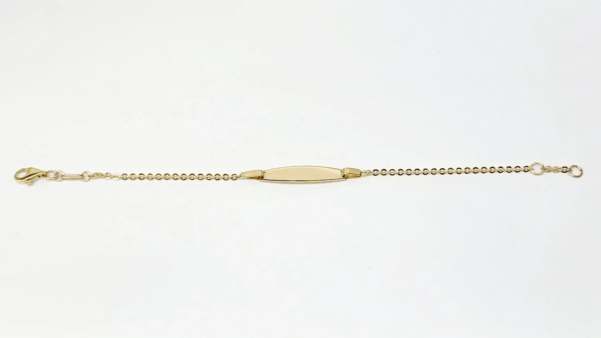 9ct Yellow Gold Child ID Bracelet with Tapered ID