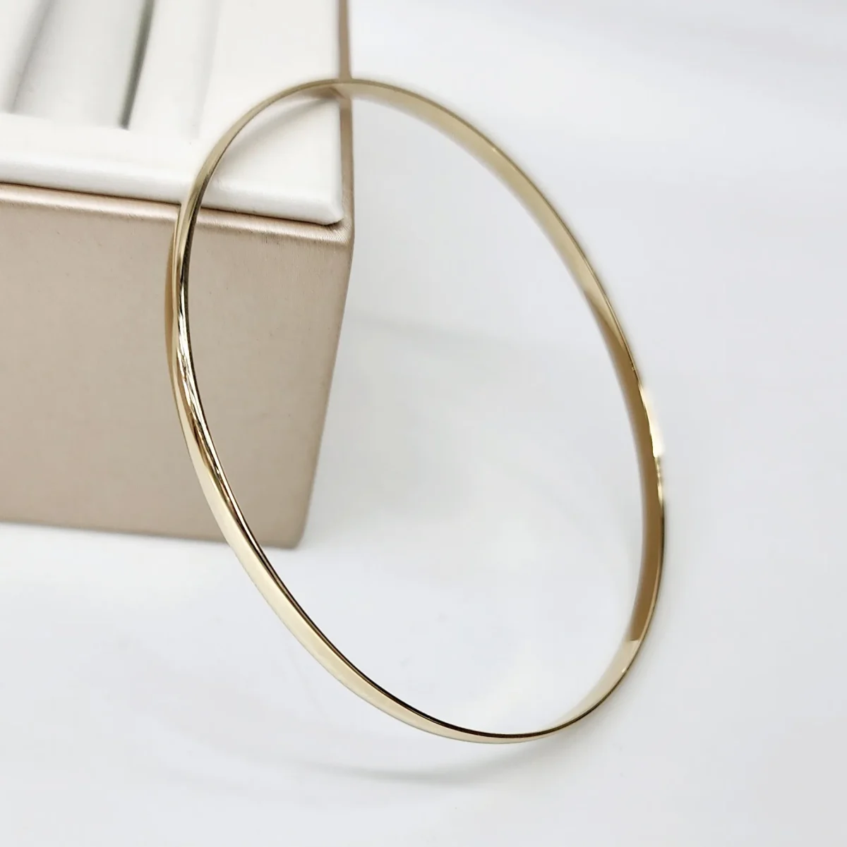9ct Yellow Gold Classic Half Round 3mm Wide x 70mm Bangle