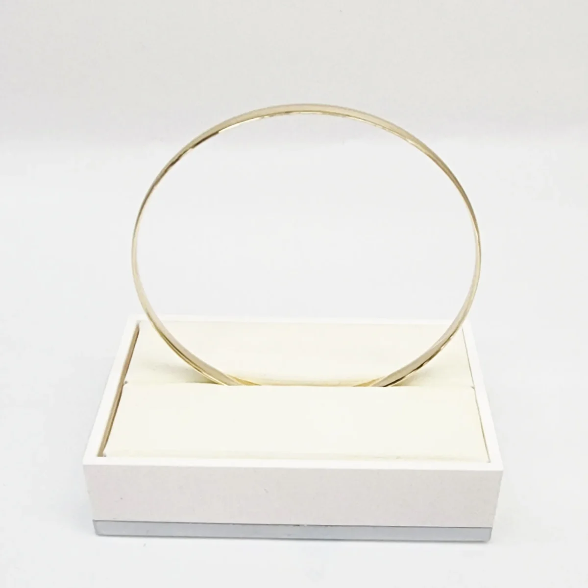 9ct Yellow Gold Classic Half Round 4mm Wide x 65mm Bangle