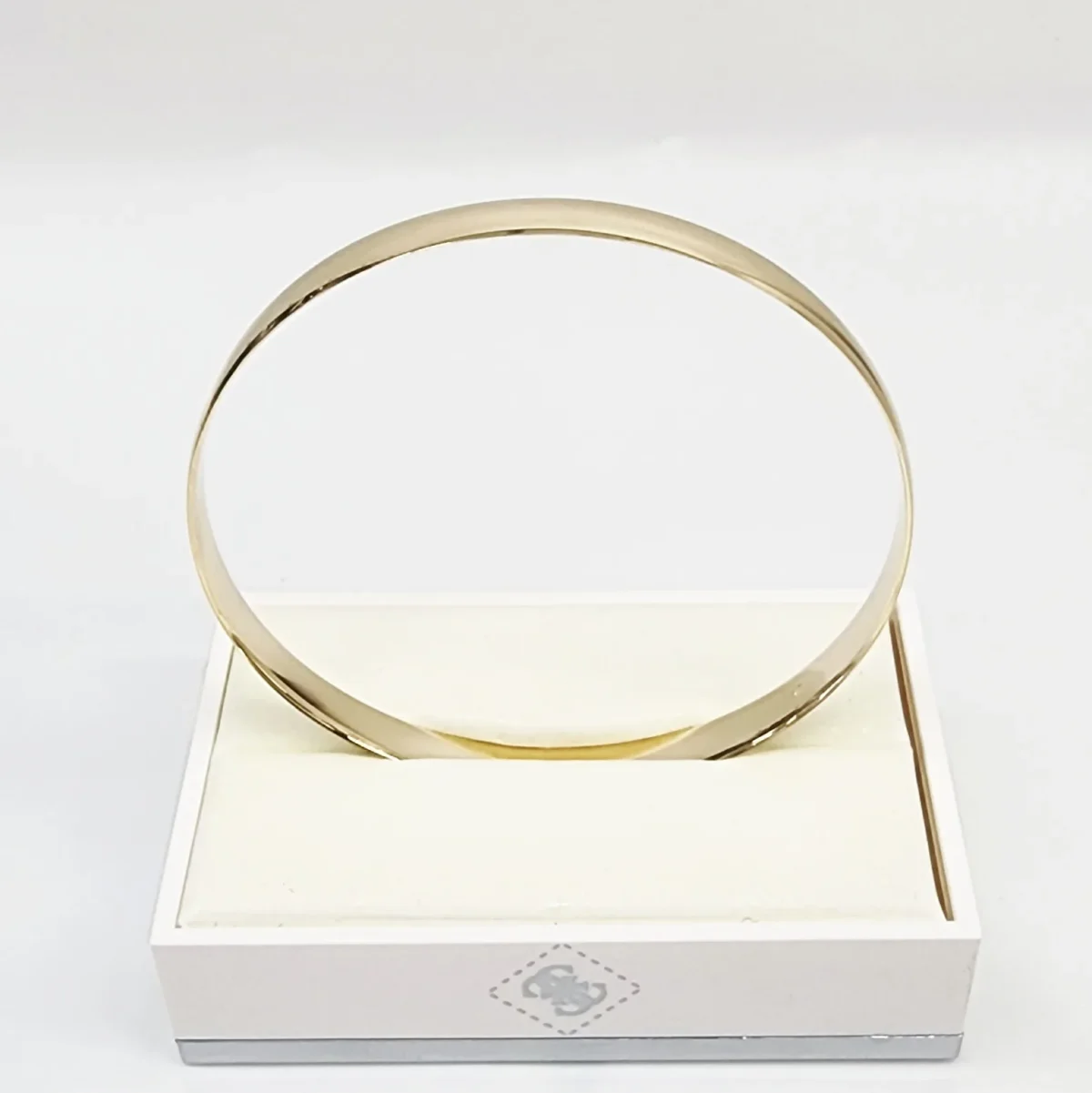 9ct Yellow Gold Classic Half Round 6mm Wide x 65mm Bangle