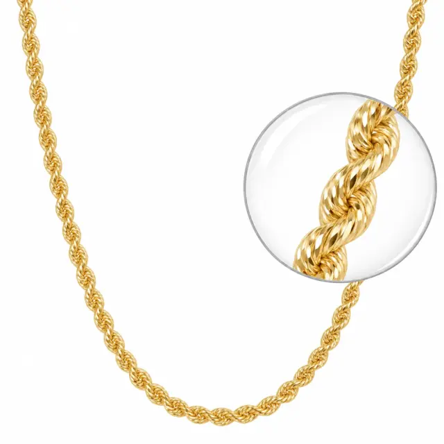 9ct Yellow Gold Classic Hollow Rope Chain 70 Gauge 4.00mm