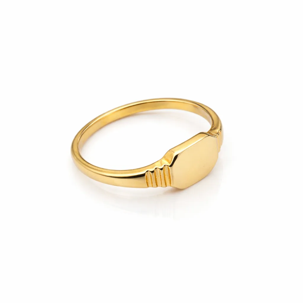 9ct Yellow Gold Classic Signet Ring – 7.7mm x 8.2mm Unisex - LD981X