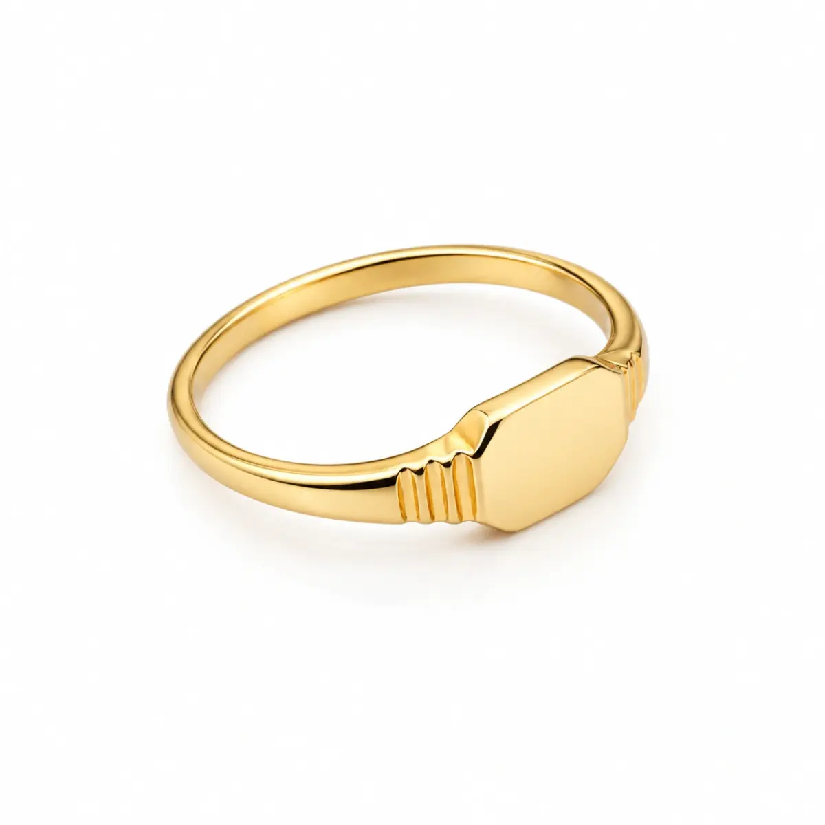 9ct Yellow Gold Classic Signet Ring – 7.7mm x 8.2mm Unisex - LD981X