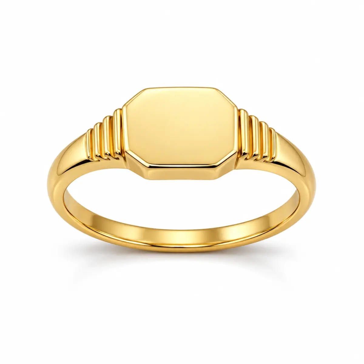 9ct Yellow Gold Classic Signet Ring – 7.7mm x 8.2mm Unisex - LD981X