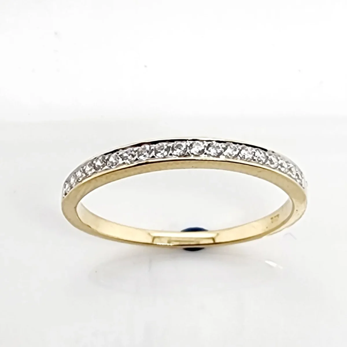 9ct Yellow Gold Claw Set Cubic Zirconia Wedding Band